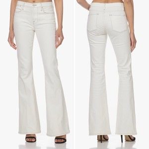 NWT FRAME Le High Flare Stretch Jeans Chalk White Women’s Size 32 High Waisted